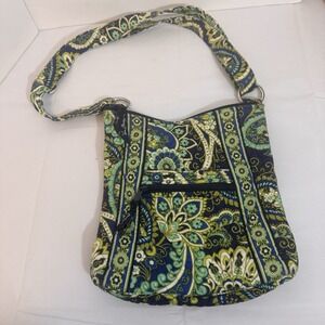 Vera Bradley Rhythm and Blues Hipster Crossbody Bag‎ Blue Green Paisley Floral